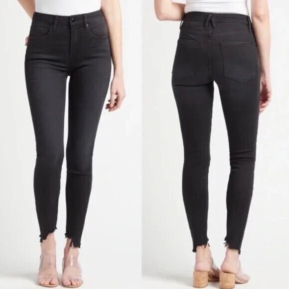 Good American Good Legs Step Fray Hem Skinny Jeans Women 16 Stretch GLSH616T - Picture 15 of 16